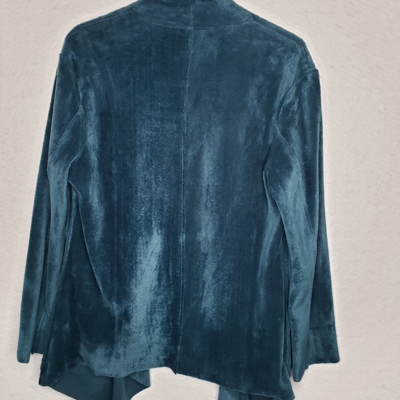 Simply Noelle Velvety Green Open Front Soft Cozy Lagen Look Cardigan sz S - Picture 4 of 7